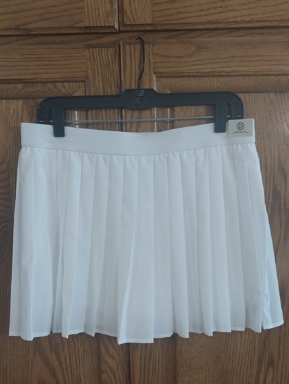 Tennis Golf Skort NWT Pull-on Pleated Mini Sz Large 12/14 White Activewear Sport